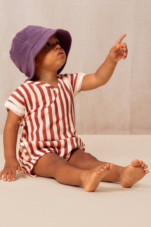 Romper Nuage brick red stripes