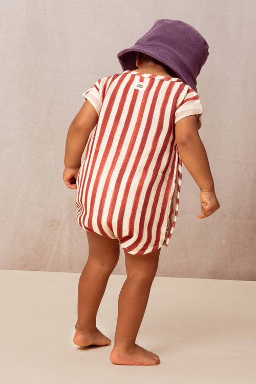 Romper Nuage brick red stripes