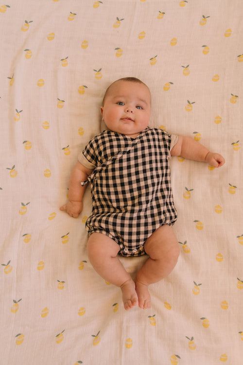 Barboteuse Nuage Vichy Noir