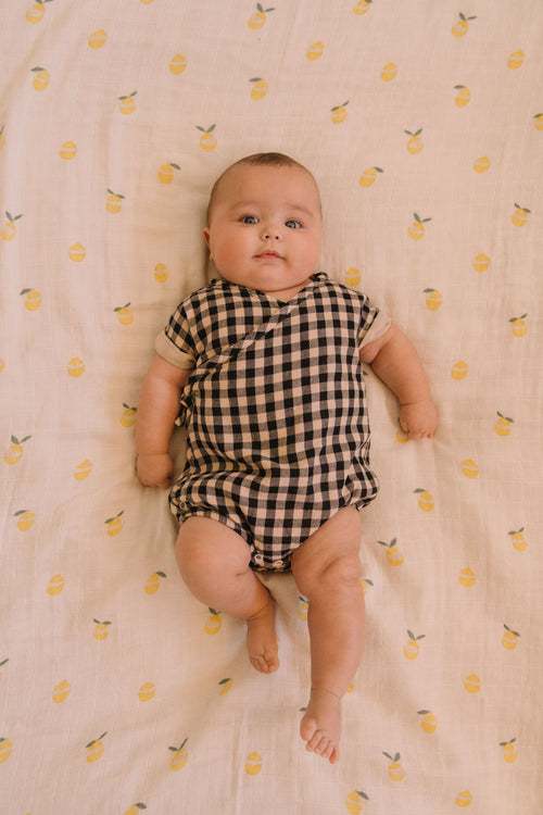 Barboteuse Nuage Vichy Noir