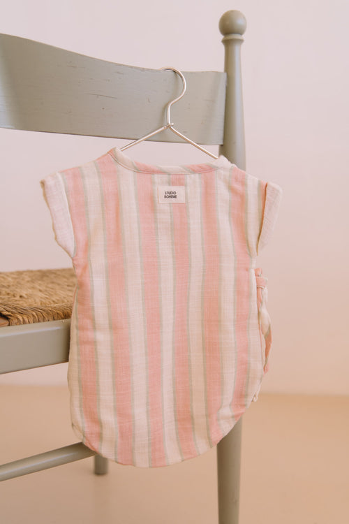 Barboteuse Nuage Fraise Pistache