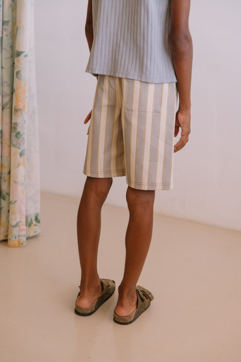 Bermuda Cargo Rayures Bleu Gold