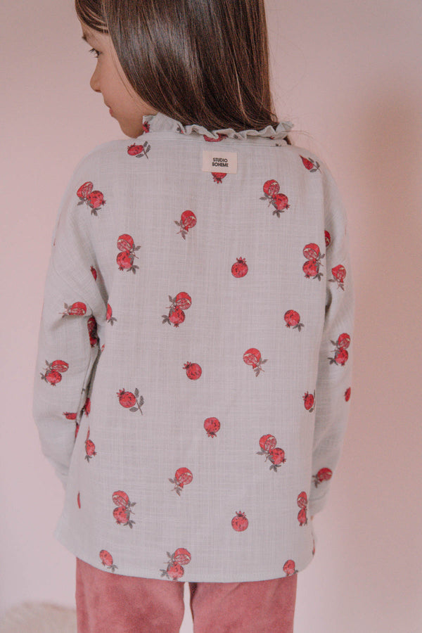 Blouse Olympe Ice Blue Pomegranates