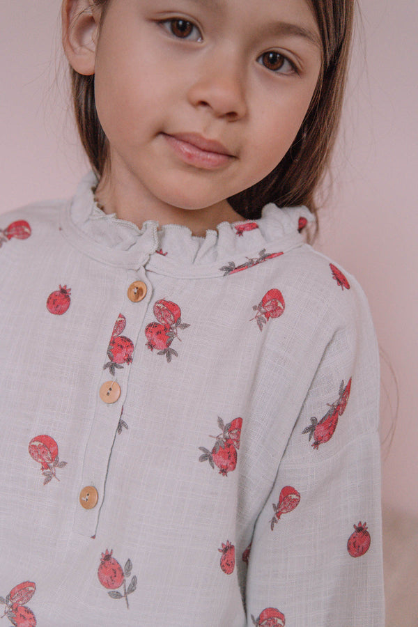 Blouse Olympe Ice Blue Pomegranates