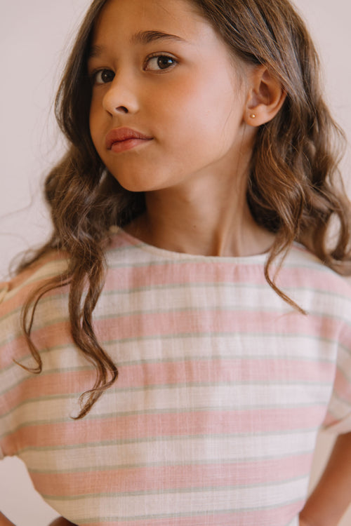 Blouse Praslin Rayures Fraise Pistache