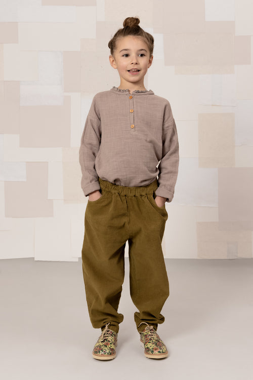 Pants Carrot Corduroy Green nutria