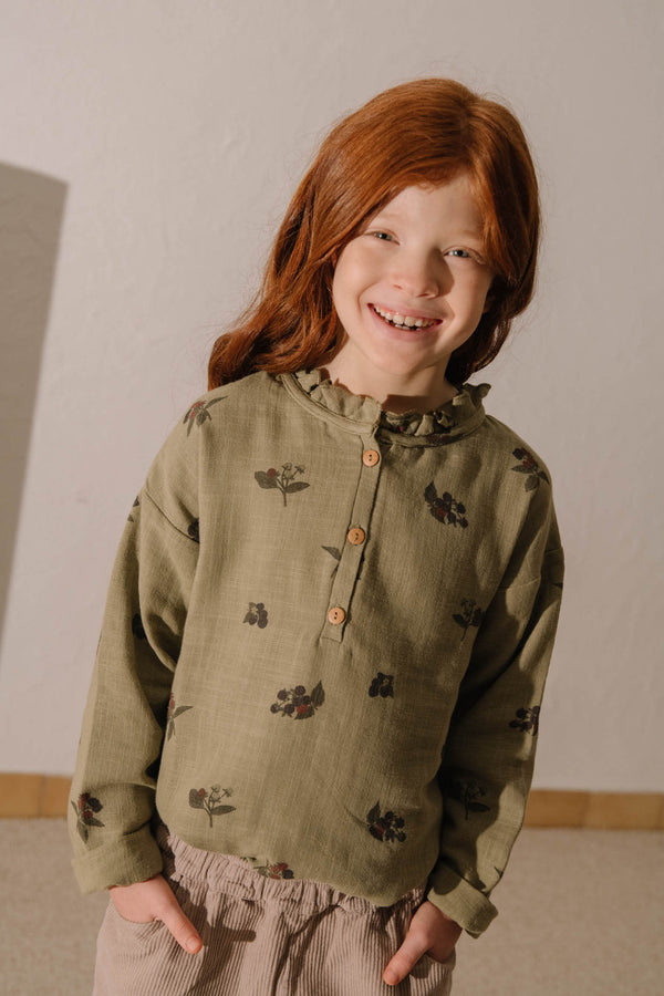 Blouse Olympe Vert aloe mûres