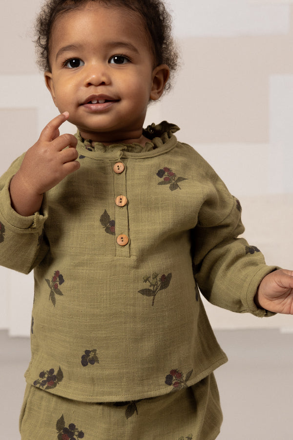Blouse Olympe Vert aloe mûres