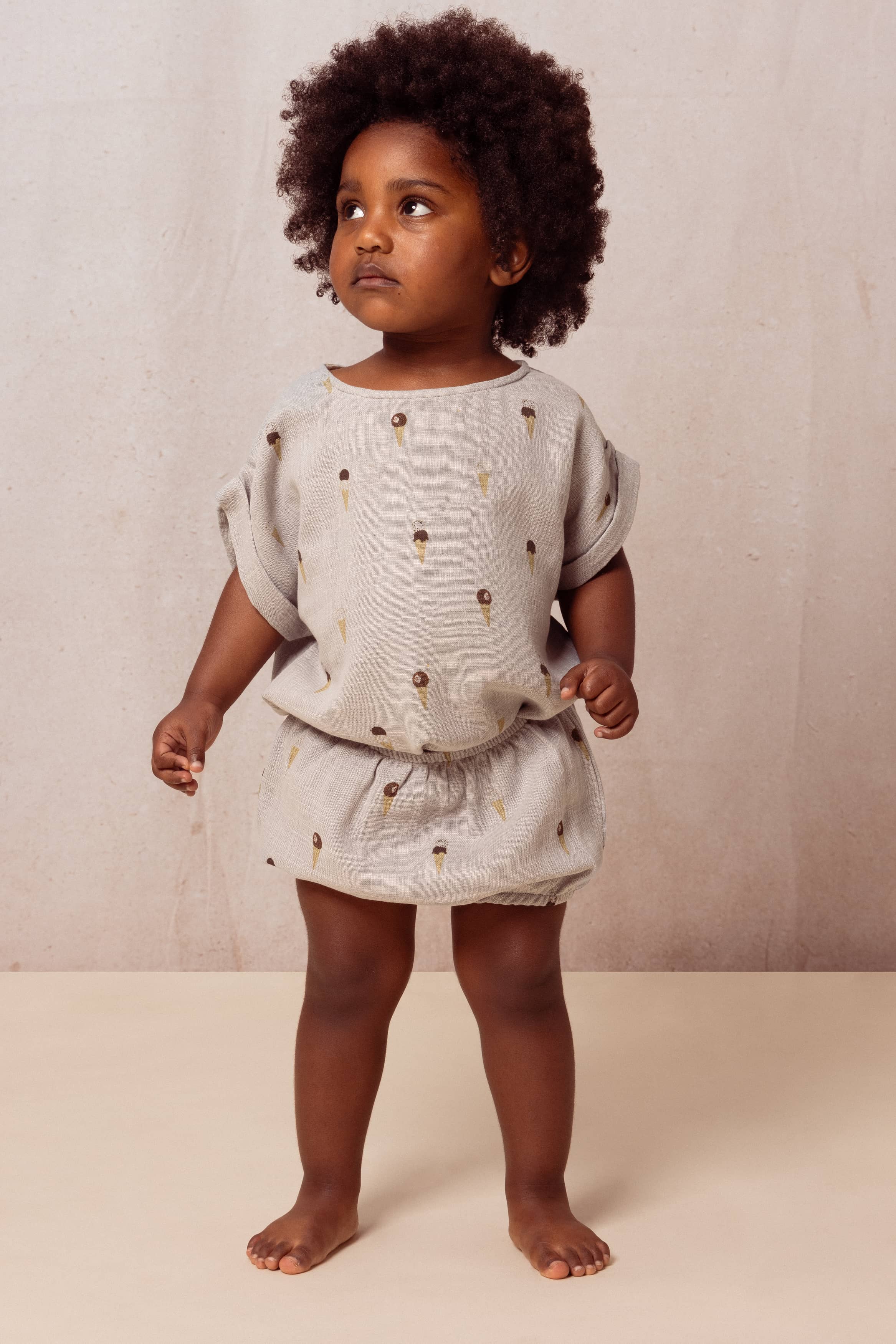 Bloomers Ami Grey Ice Cream Flamed Cotton Gauze
