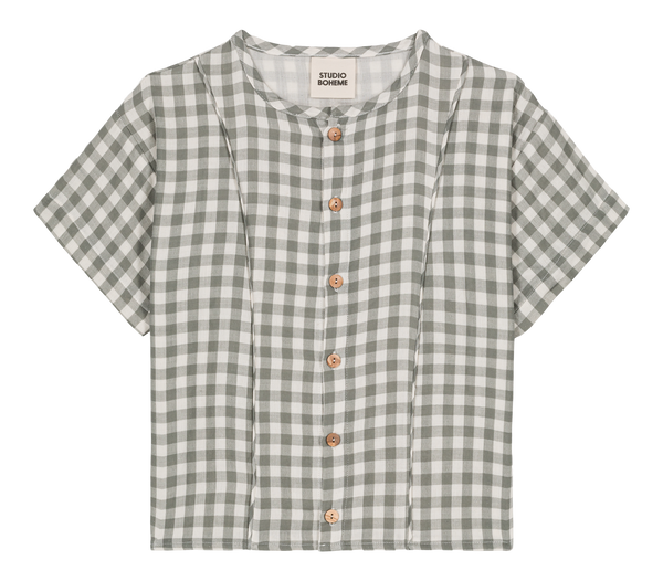 Blouse Thelme Green Grey Gingham 