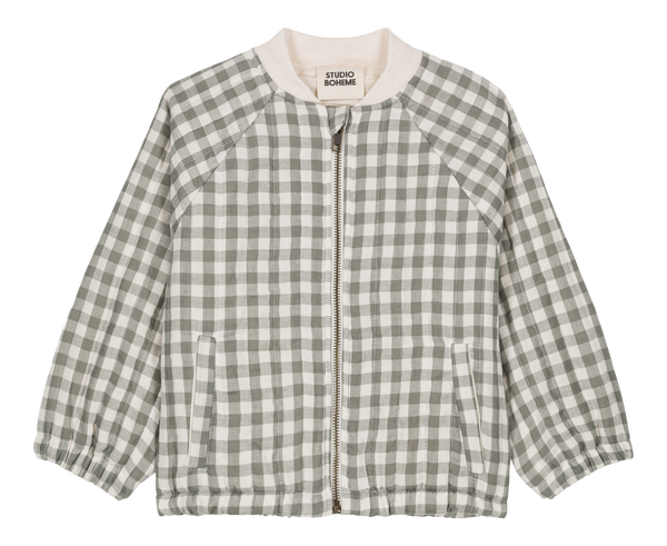 Bomber Léon Grey Green Gingham