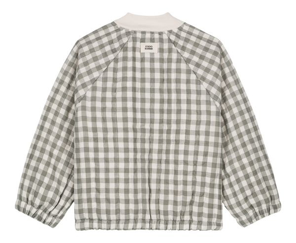 Bomber Léon Grey Green Gingham