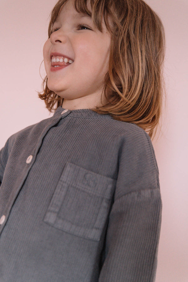 Chemise Jim Corderoy Bleu Cendre