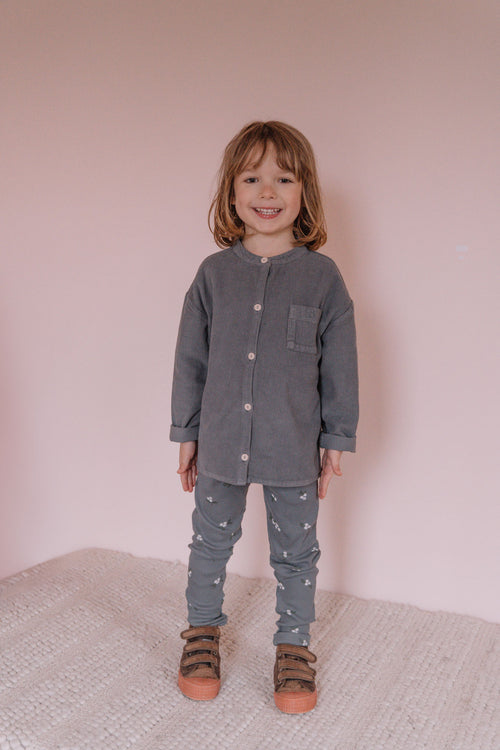Leggings Rom Pom Bleu Cendre Gui