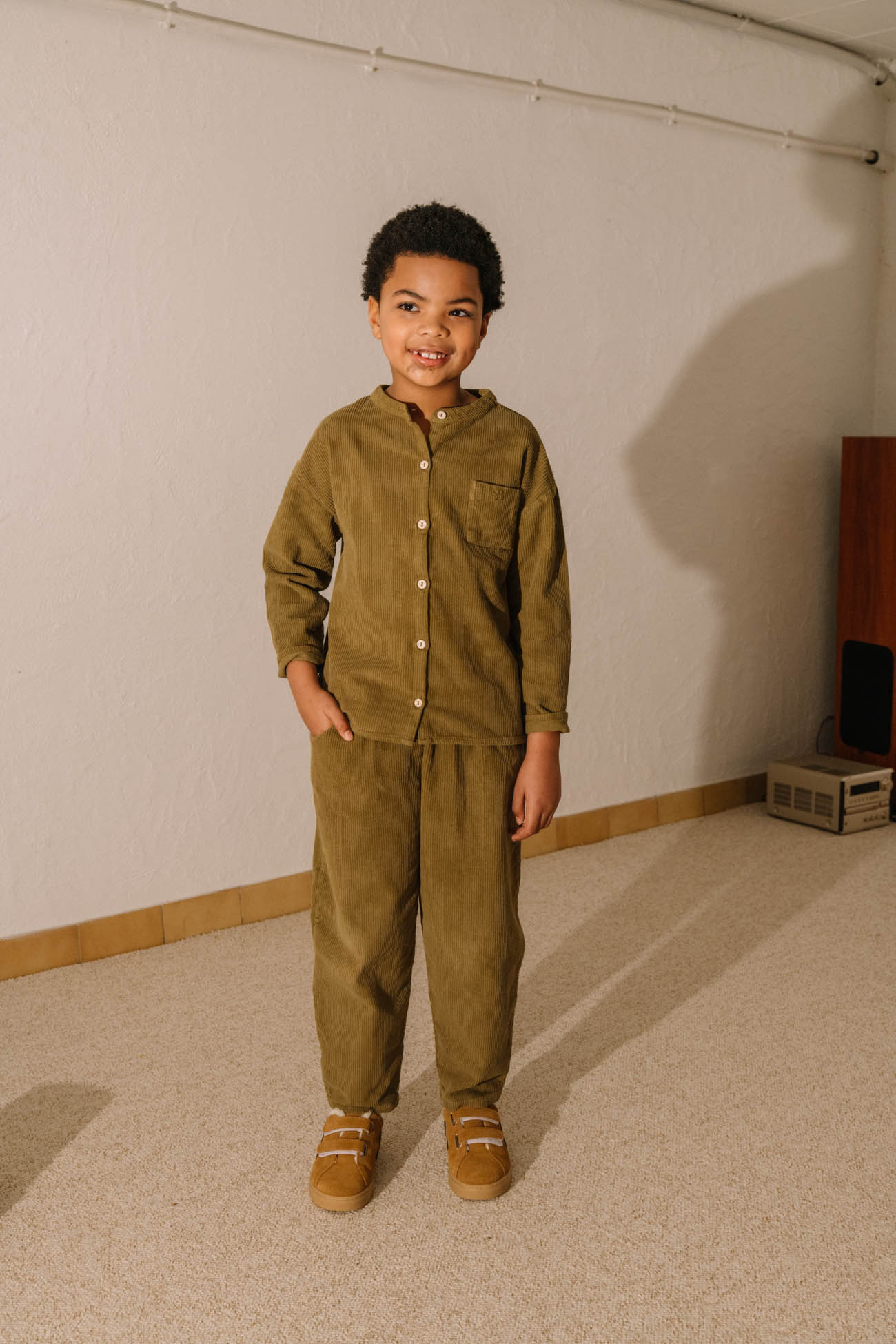 Pants Carrot Corduroy green 0 to 10Years Studio Boheme Organic