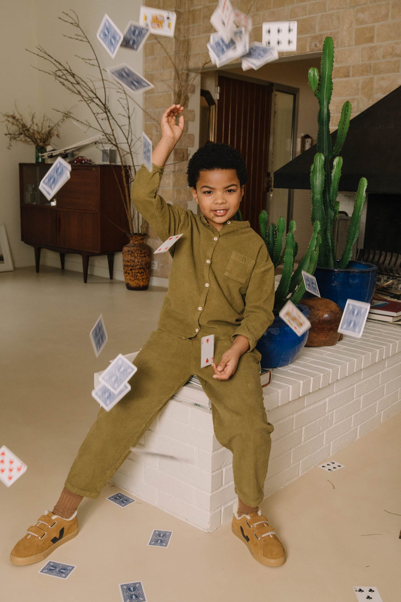 Pants Carrot Corduroy green 0 to 10Years Studio Boheme Organic