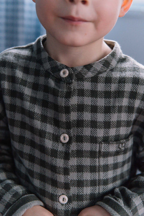 Chemise Jim Flanelle Vichy Gris