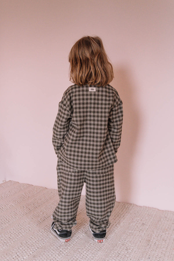 Pants Carrot flannel Grey Gingham