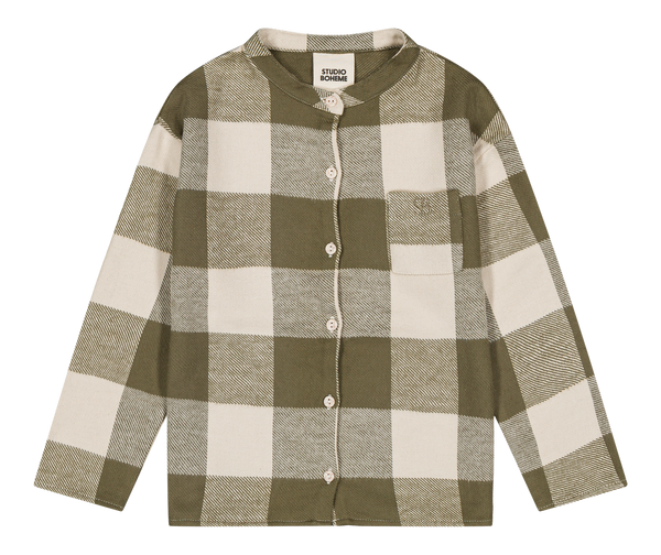 Chemise Jim Flanelle Vichy kaki
