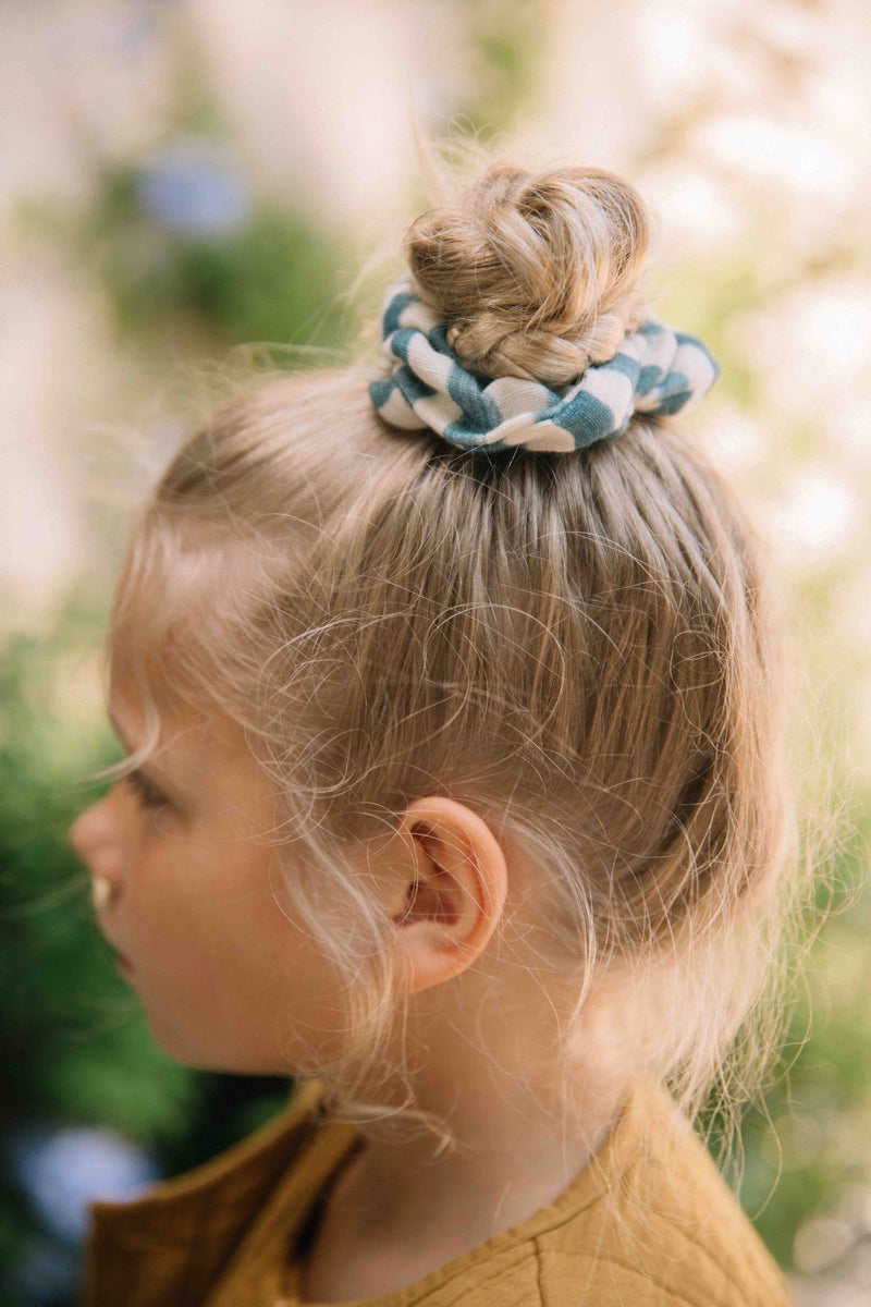 Gigi Scrunchie Greek Blue Stripes