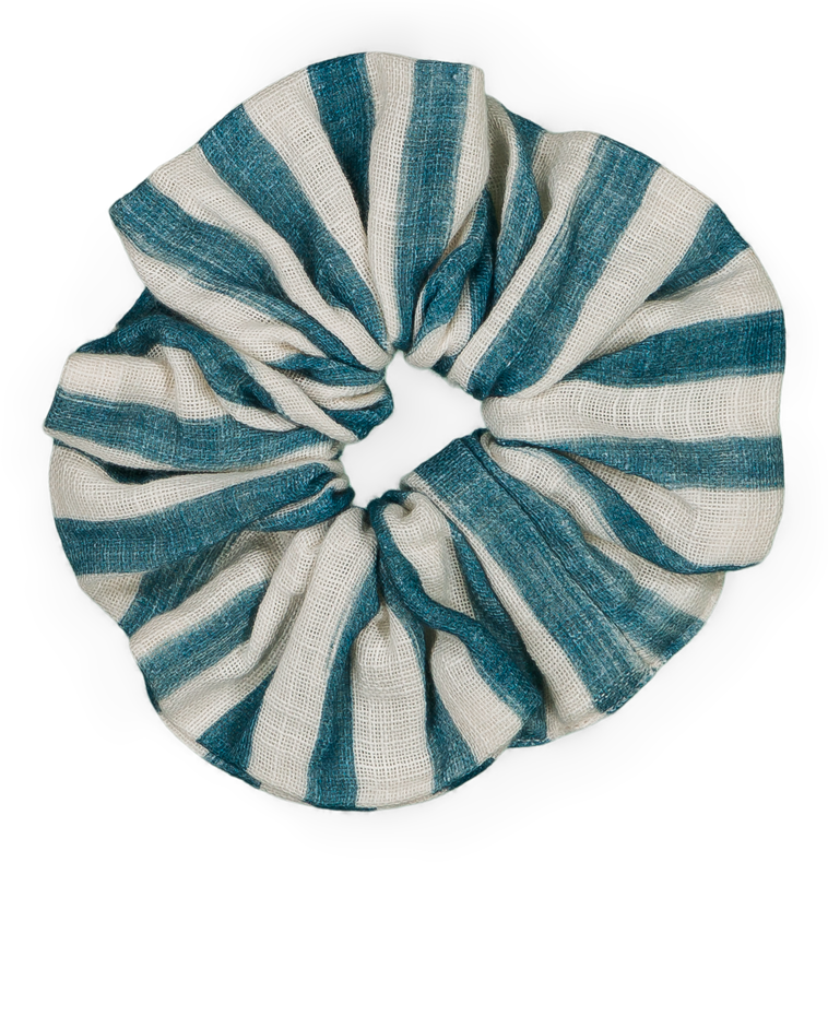 Gigi Scrunchie Greek Blue Stripes