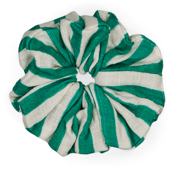 Gigi Scrunchie Capri Green Stripes