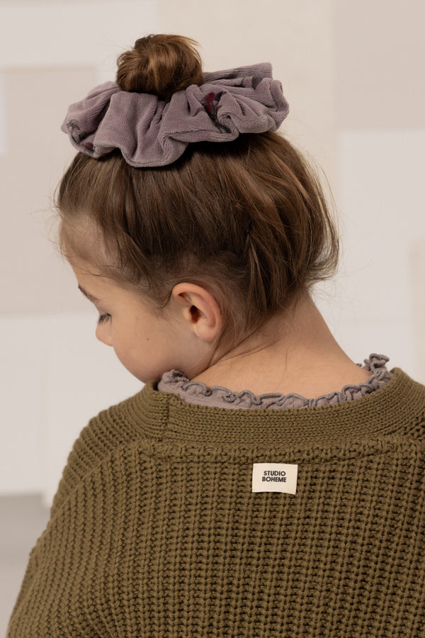 Chouchou Gigi Velvet Mauve mûres