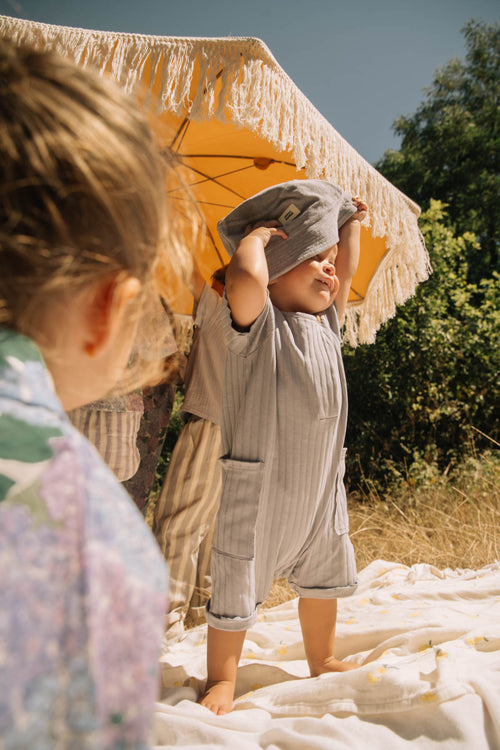 Combishort Aimé Rib Bleu Silver