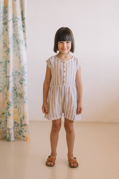 Combishort Loulou Rayures Iris