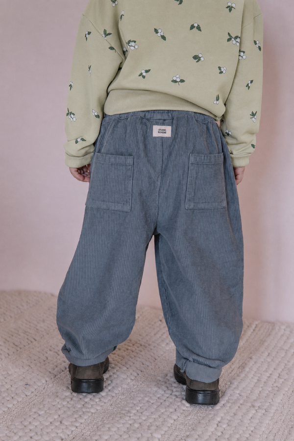 Pantalon Carrot Corderoy Bleu Cendre