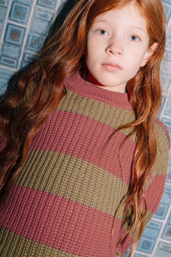 Pull Marcelo Vieux rose et Olive