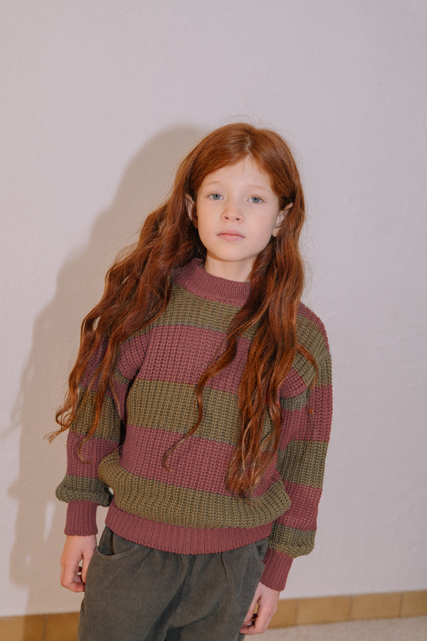 Pull Marcelo Vieux rose et Olive