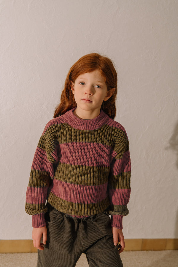 Pull Marcelo Vieux rose et Olive