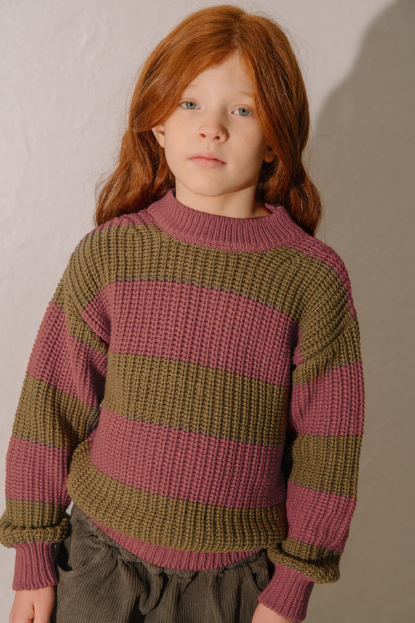Pull Marcelo Vieux rose et Olive