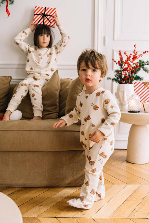 Pyjama Chubby Ecru village de Noël