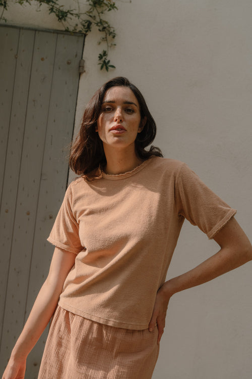 T-shirt Essential Terry Femme Praline