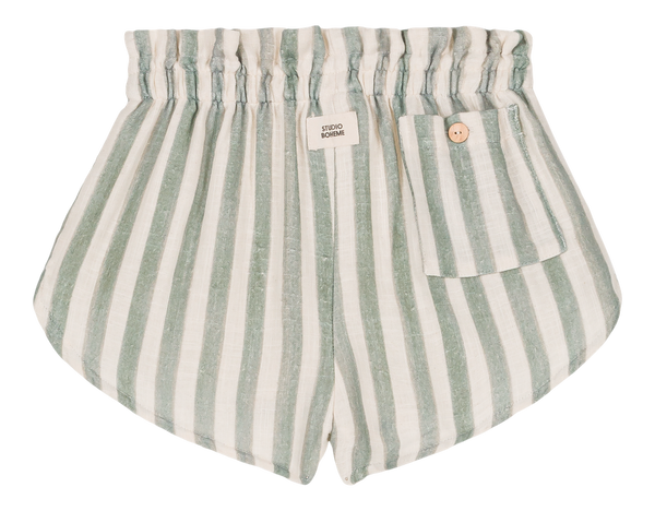 Shorts Georgette Green stripes