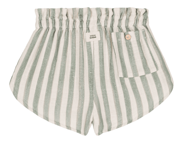 Shorts Georgette Green stripes