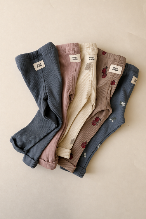 Leggings Rom Pom Bleu Cendre