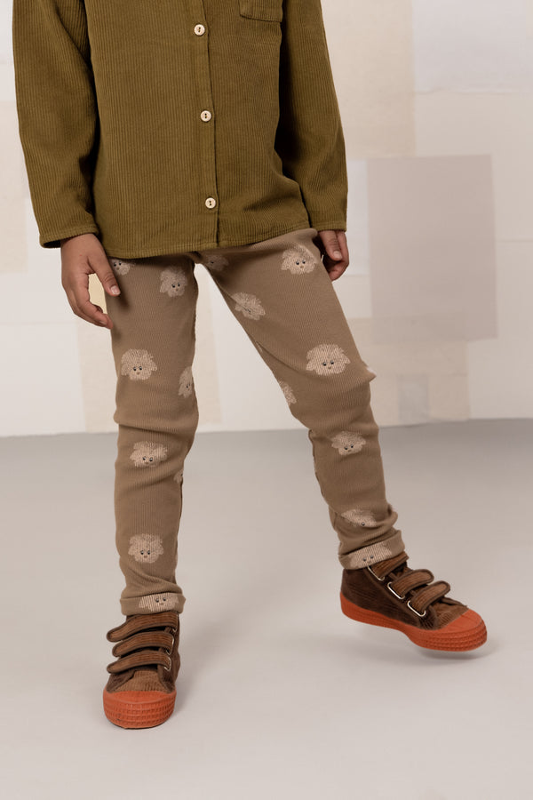 Leggings Rom Pom Mocha chien