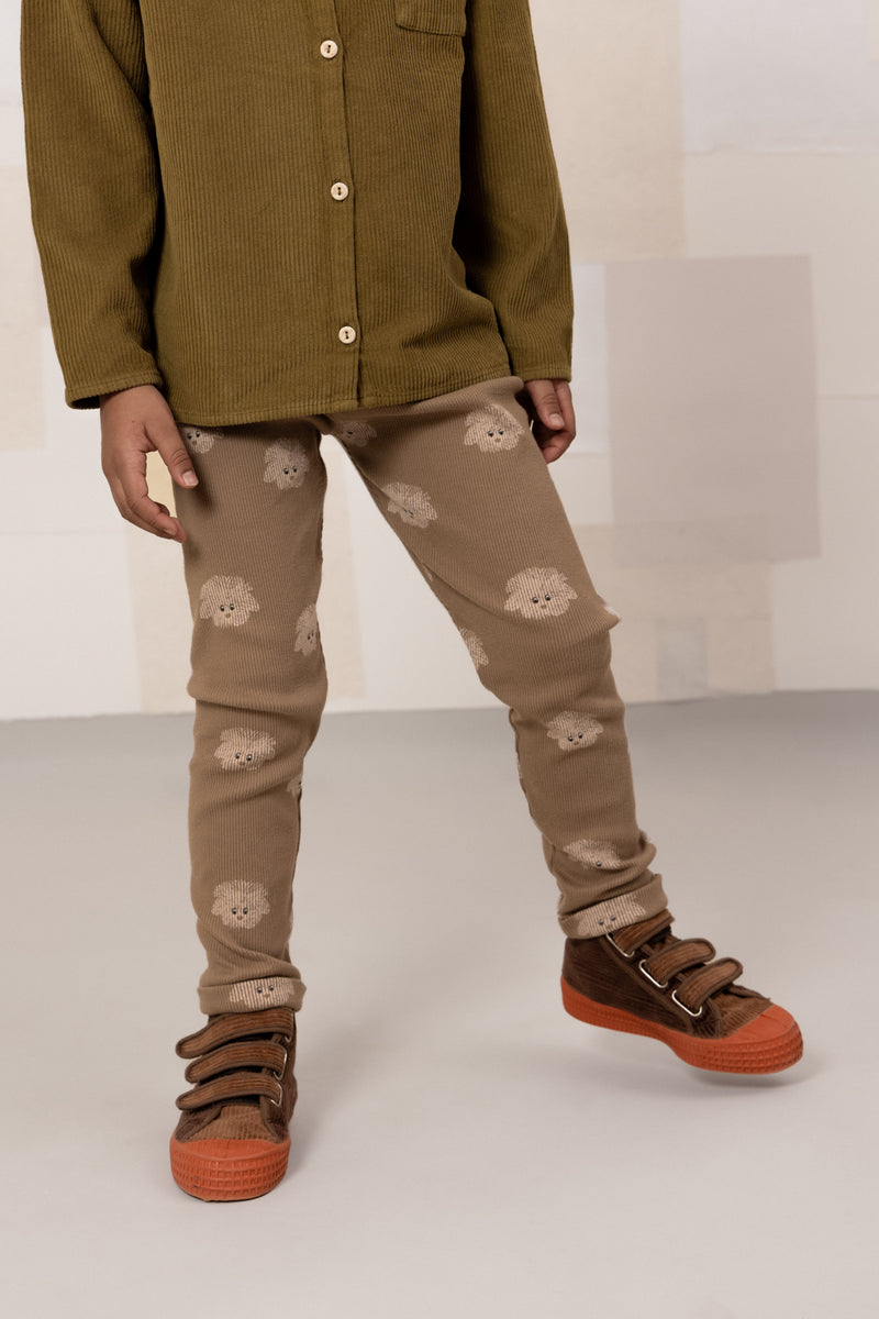 Leggings Rom Pom Mocha chien