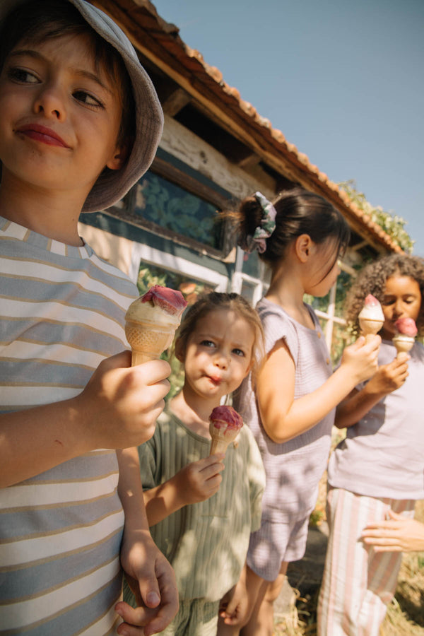 Tshirt Essential Jersey Striped Gold Blue