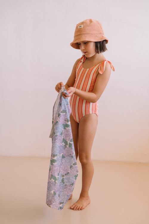 Maillot de bain 1 Pièce Roberta Rayures Rose Rouge