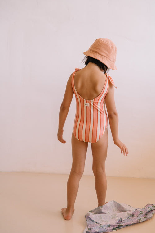 Maillot de bain 1 Pièce Roberta Rayures Rose Rouge