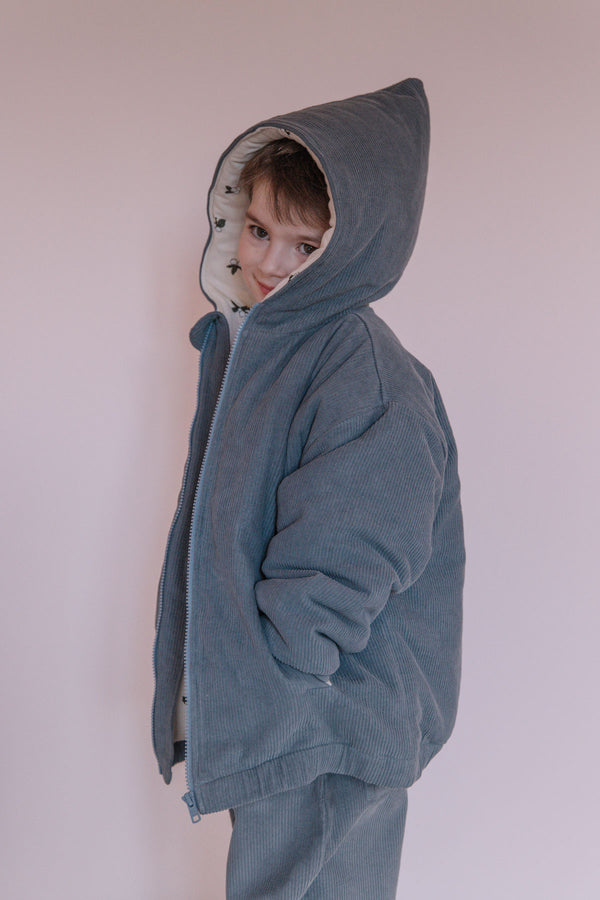 Manteau Frio Corderoy Bleu Gui