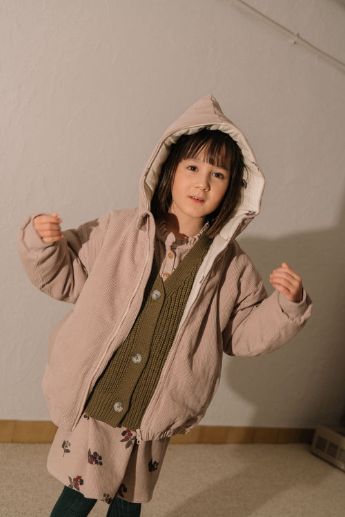 Manteau Frio Corderoy Mauve pâle mûres