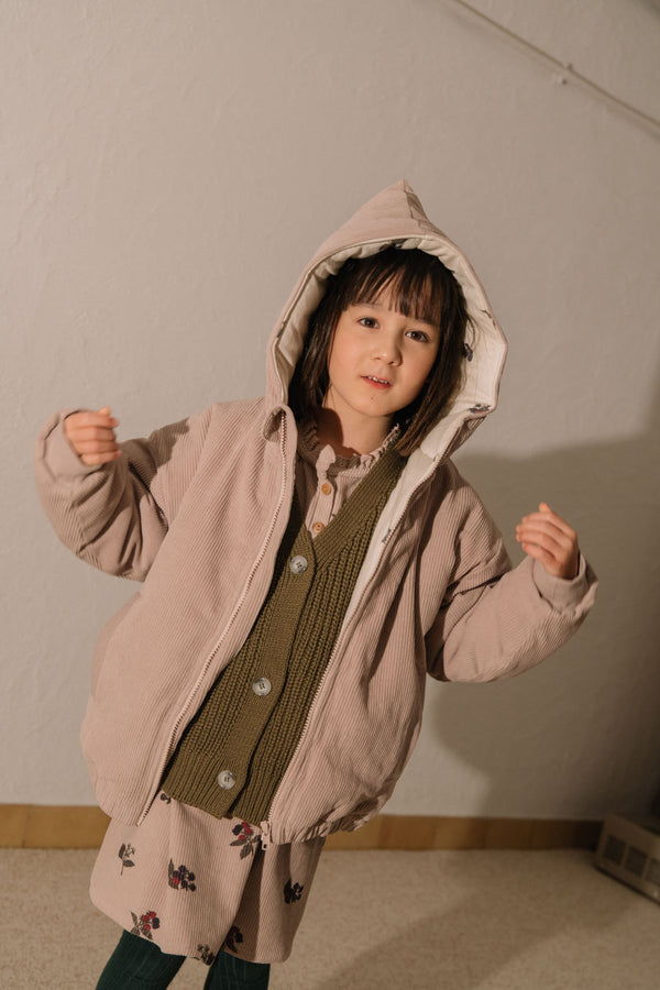 Manteau Frio Corderoy Mauve pâle mûres