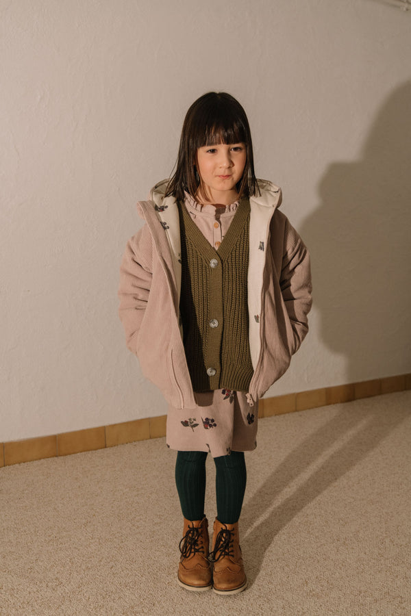 Manteau Frio Corderoy Mauve pâle mûres