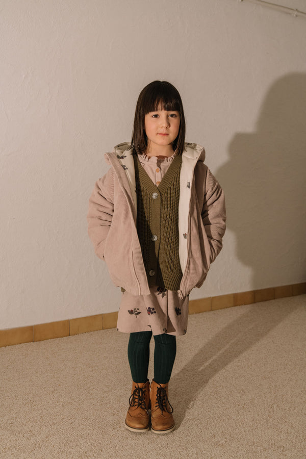 Manteau Frio Corderoy Mauve pâle mûres