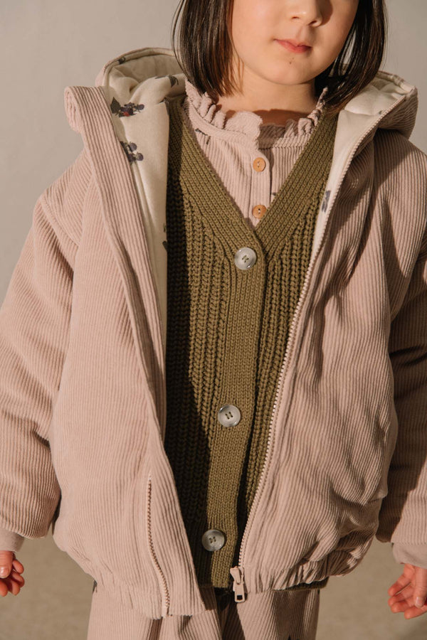 Manteau Frio Corderoy Mauve pâle mûres